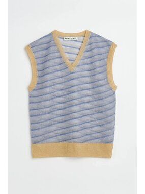 Our Legacy SS23 Knitted Vest Cartoon Static Stripe Size 54